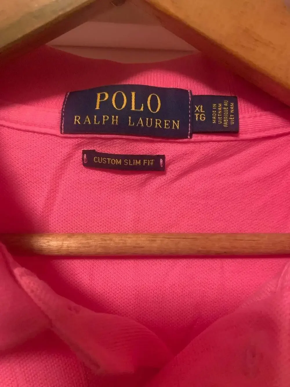 Polo Ralph Lauren Custom Slim Fit Mesh Polo Shirt in Pink/Green NWT